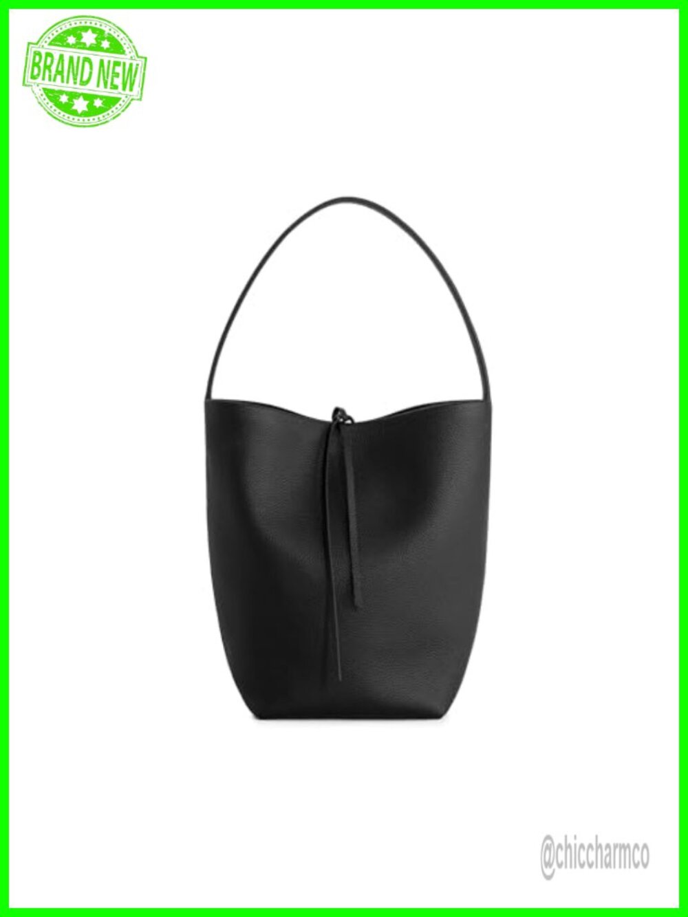 Genuine Pebbled Leather Bucket Bag Shoulder Bag for Women